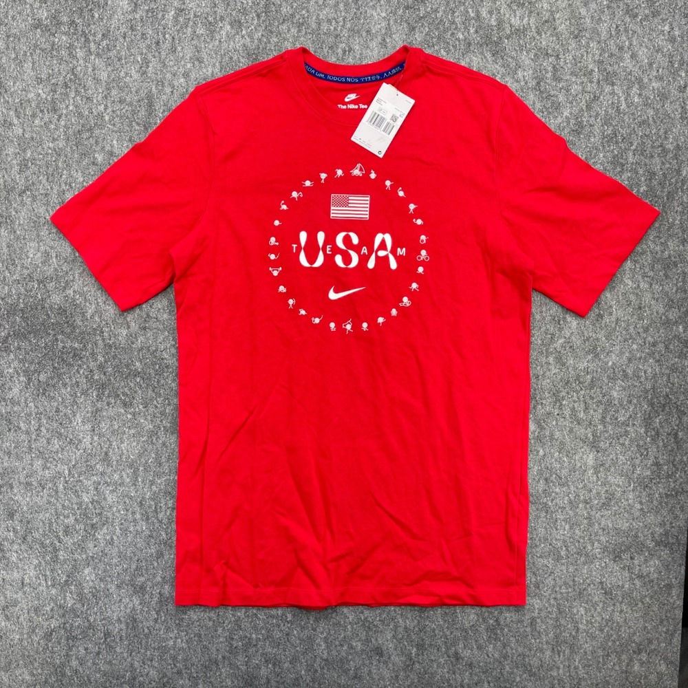 Team USA Shirt Mens Large Tall Olympic Graphic Red Nike NWT